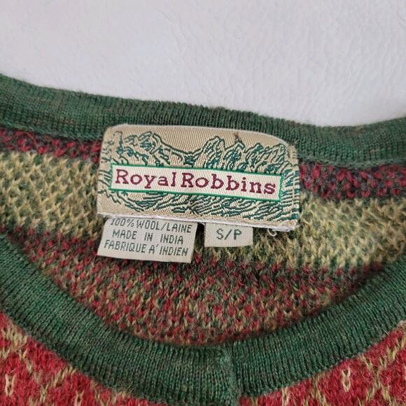 VTG Royal Robbins Wool Womens Cardigan Sweater Small Paisley Grandma Core - Picture 9 of 9
